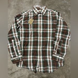 NWT Filson Sutter Sport Long Sleeve Button up Shirt Green brown Mens